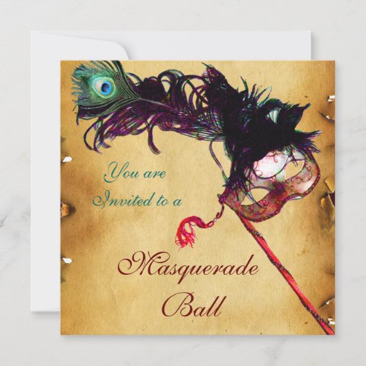 MARDI GRAS MASQUERADEBAL parchment Kaart (Voorkant)