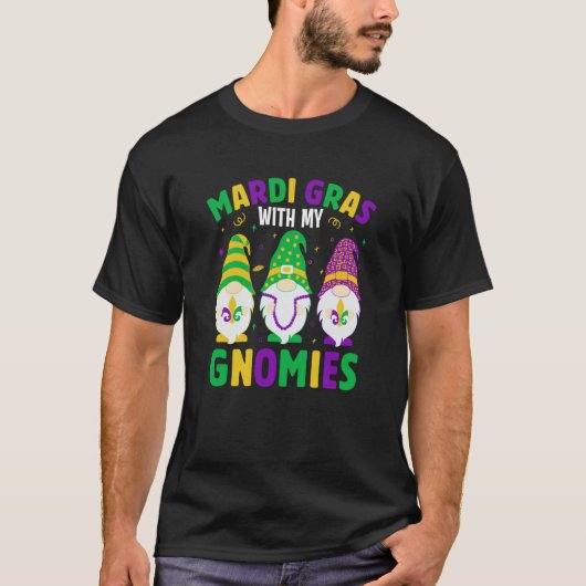 Mardi Gras Met mijn Gnomies's feest parade par T-shirt (Voorkant)