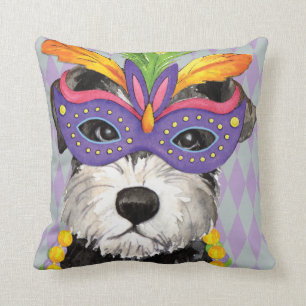 Mardi Gras Mini Schnauzer Kussen