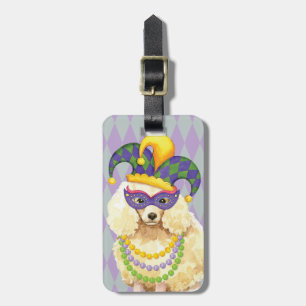Mardi Gras Miniatuur Poodle Bagagelabel
