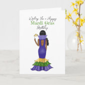 Mardi Gras Mode Illustratie - Happy Birthday Kaart (Gele Bloem)