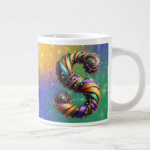 Mardi Gras monogram Initiaal S Extra Grote Beker