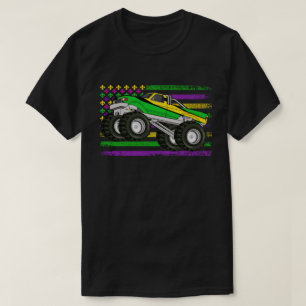 Mardi Gras Monster Truck Amerikaanse vlag T-shirt