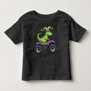 Mardi Gras Monster Truck Dinosaur Trex Kinder Shirts