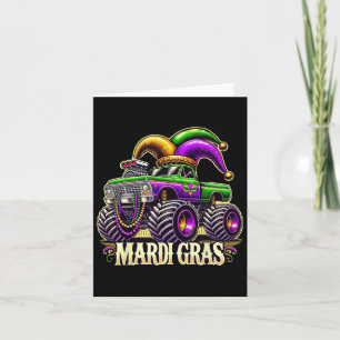 Mardi Gras Monster Truck Jester Carnaval Meisjes K Kaart
