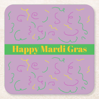 Mardi Gras Napkins Vierkante Kartonnen Onderzetter