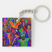 Mardi Gras New Orleans Abstracte kunst Sleutelhanger (Achterkant)