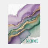 Mardi Gras New Orleans Alcohol Ink Fleece Deken (Voorkant)