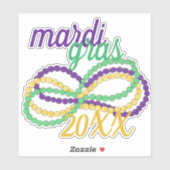 Mardi Gras New Orleans Bead Strand NOLA Sticker (Vel)