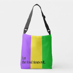 Mardi Gras New Orleans Carnaval Colors Custom Text Crossbody Tas