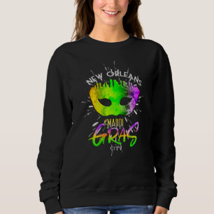 Mardi Gras New Orleans Carnaval Vet Dinsdag Masker Trui