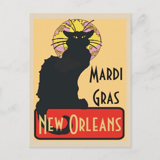 Mardi Gras New Orleans Chat Noir Edit Text Poster Briefkaart (Voorkant)