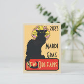 Mardi Gras New Orleans Chat Noir Edit Text Poster Briefkaart (Staand voorkant)