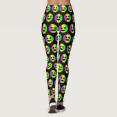 Mardi Gras New Orleans Cute Funny Smiling Emoji Leggings (Achterkant)