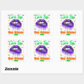 Mardi Gras New Orleans Girls Vierkante Sticker (Vel)