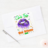 Mardi Gras New Orleans Girls Vierkante Sticker (Envelop)
