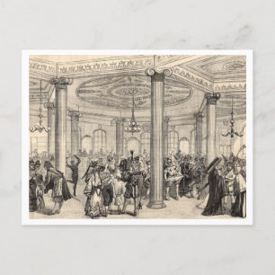 Mardi Gras New Orleans historische tekening 1878 Briefkaart