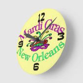 Mardi Gras New Orleans Horloge Face (Angle)