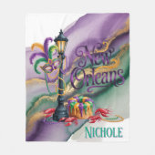 Mardi Gras New Orleans illustration Fleece Deken (Voorkant)