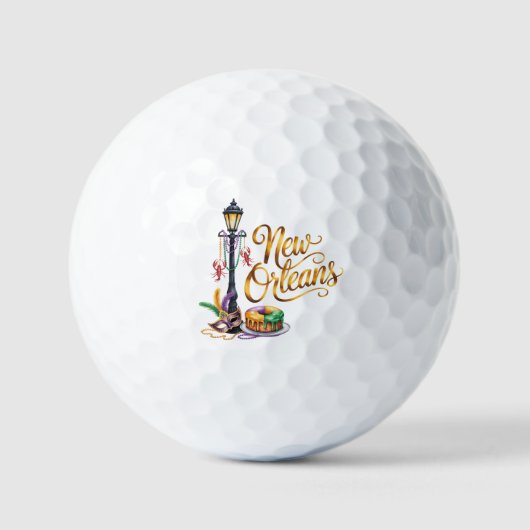 Mardi Gras New Orleans illustration Golfballen (Voorkant)