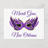 Mardi Gras New Orleans Masker Briefkaart (Voorkant)