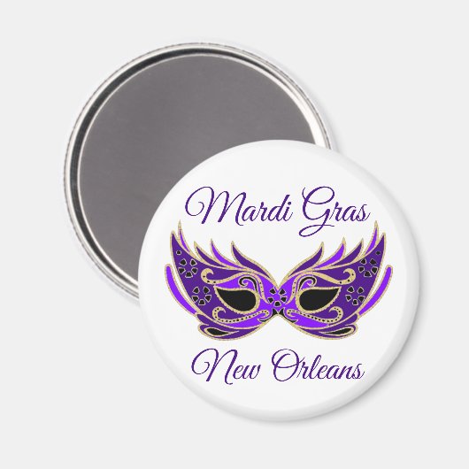 Mardi Gras New Orleans Masker Magneet (Voorkant / Achterkant)