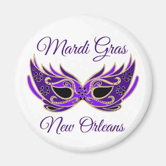 Mardi Gras New Orleans Masker Magneet (Voorkant)