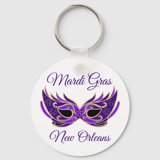 Mardi Gras New Orleans Masker Sleutelhanger (Voorkant)