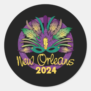 Mardi Gras New Orleans Masker Sticker - 2024