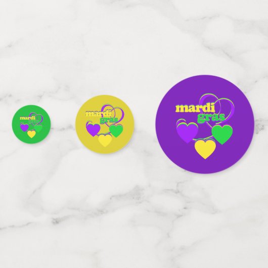 Mardi Gras New Orleans Paars Gellow Gold Custom Confetti (Voorkanten)