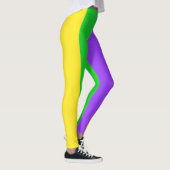 Mardi Gras New Orleans Paarse groene gele strepen Leggings (Rechts)