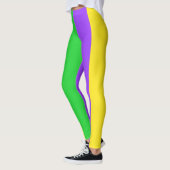 Mardi Gras New Orleans Paarse groene gele strepen Leggings (Links)