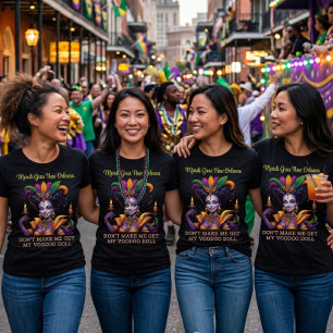 Mardi Gras New Orleans Voodoo Koningin Meisjesreis T-shirt