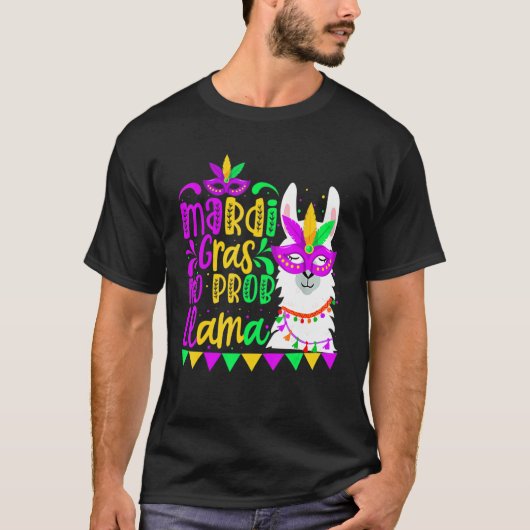 Mardi Gras No Prob Llama Alpaca Funny Carnival Par T-shirt (Voorkant)