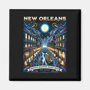Mardi Gras Nola New Orleans Bourbon Carnival New Y Magneet