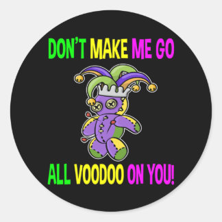 Mardi gras nola voodoo doll kostuum Man Ronde Sticker