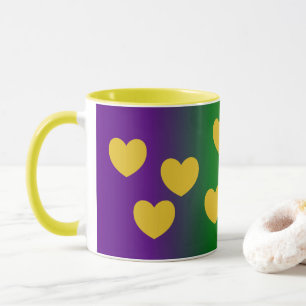 Mardi Gras Ombre met harten Mok