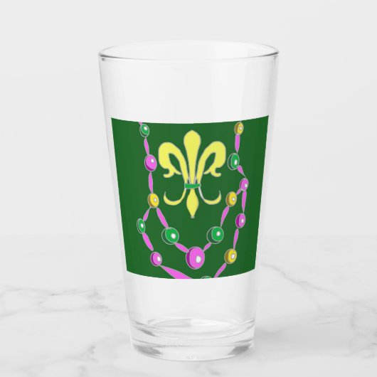 Mardi Gras ontwerp Kleurrijk Glas (Voorkant)