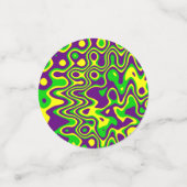 [Mardi Gras Op-Art] Paarse groene geel Confetti (Kleine voorkant)