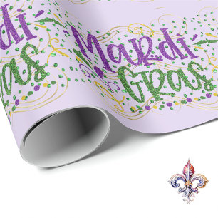 Mardi Gras op groene stenen Cadeaupapier