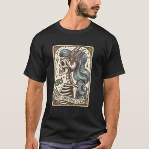 Mardi Gras-optocht Tarotkaart Hekserige Skelet Vin T-shirt
