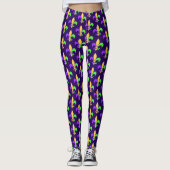 Mardi Gras Paars Green en Gold New Orleans Leggi Leggings (Voorkant)