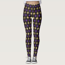 MARDI GRAS PAARSE BLACK GOLD ACTIEVE LEGGINGS