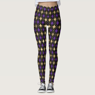 MARDI GRAS PAARSE BLACK GOLD ACTIEVE LEGGINGS