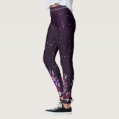 Mardi Gras Paarse Glitter Feather Pendant Leggings (Links)