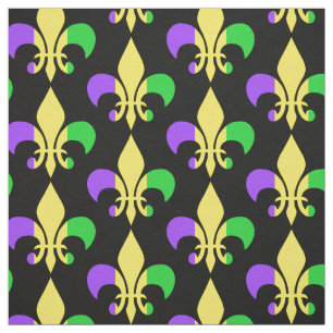 Mardi Gras Paarse Groen Geel Fleur-de-Lis Stof