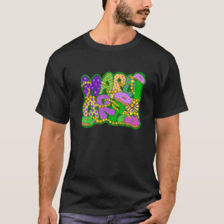 Mardi Gras Paczki Donuts Beads Carnival Party Grap T-shirt