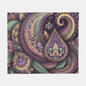 Mardi Gras paisley Fleur-de-lis Fleece Deken (Voorkant (Horizontaal))