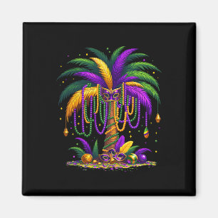 Mardi Gras Palm Tree Hawaiian Tropical Party Manne Magneet