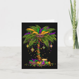 Mardi Gras Palmboom Hawaiiaanse Tropische Feest Ma Kaart